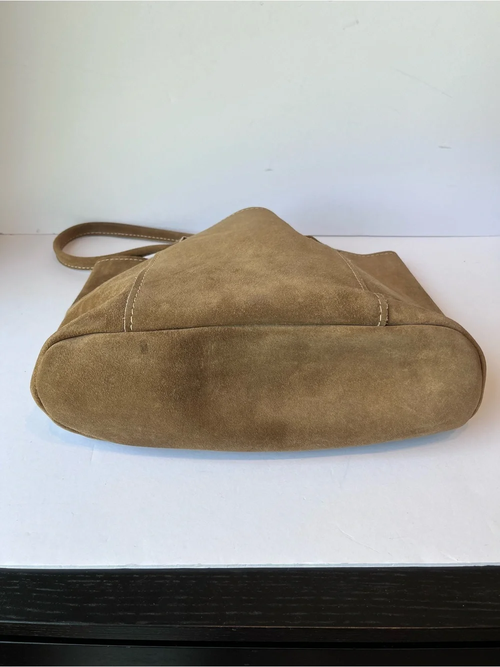 Brown Suede Leather Tote Bag